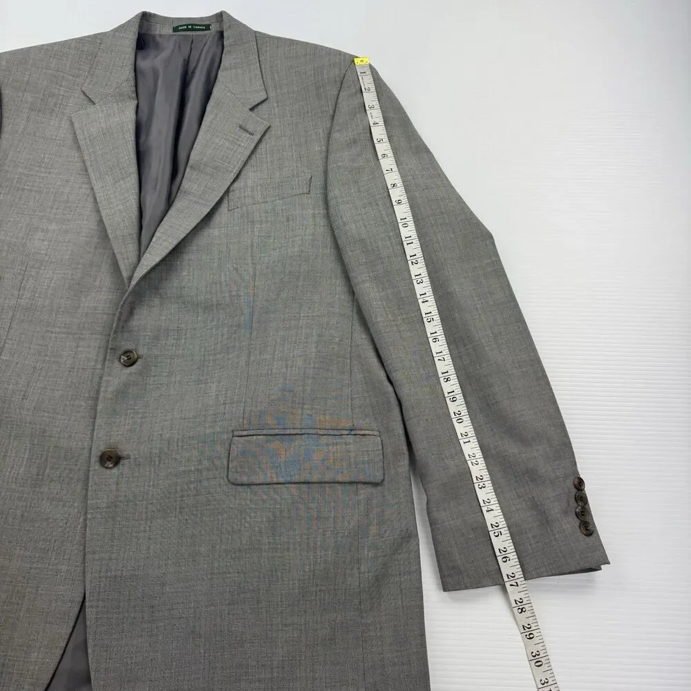 Lauren Ralph Lauren Gray Wool Suit Jacket Blazer Sport Coat 46XL Made Canada